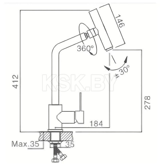 Смеситель для кухни Haiba HB73304-1, сталь (HB73304-1) 