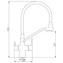 Смеситель для кухни Haiba HB76855-5, сталь (HB76855-5) 