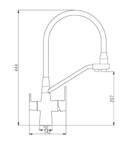 Смеситель для кухни Haiba HB76855-5, сталь