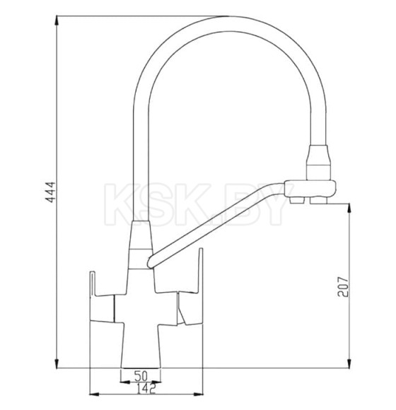 Смеситель для кухни Haiba HB76855-5, сталь (HB76855-5) 