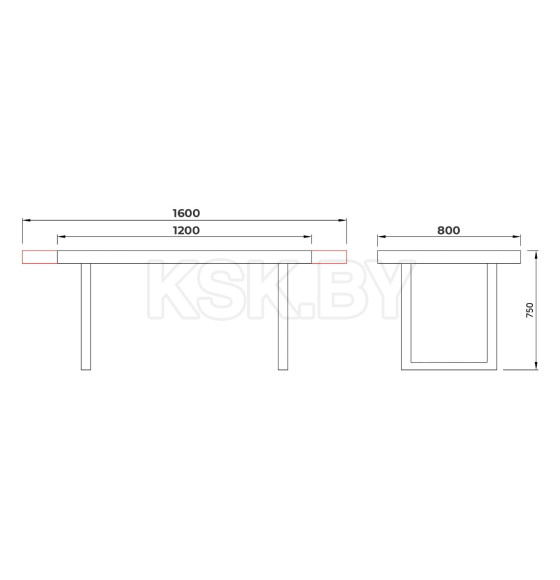 Стол FIT 140 раздвижной, 140(180)*85, Бетон светлый/Черный (109968) 