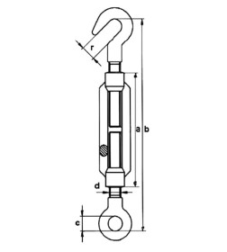 Талреп (крюк-кольцо) HR12, DIN1480 STARFIX