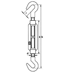 Талреп (крюк-крюк) HH12, DIN1480 STARFIX