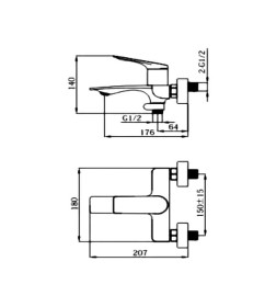 Смеситель для ванны Haiba HB60816-3, пепельный