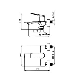 Смеситель для ванны Haiba HB60816-7, черный