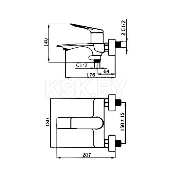 Смеситель для ванны Haiba HB60816-7, черный (HB60816-7) 