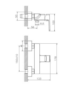 Смеситель с гигиенической лейкой Haiba HB5517-3