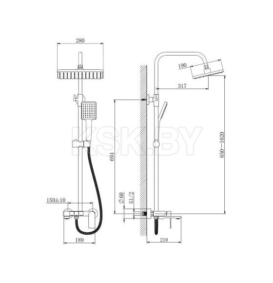 Душевая система Haiba HB24639-3 (HB24639-3) 