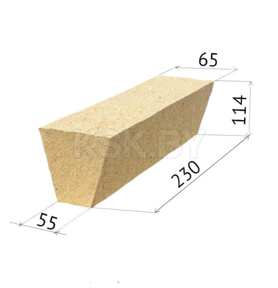 Кирпич огнеупорный шамотный ША-44 арочный (230х114х65-55)