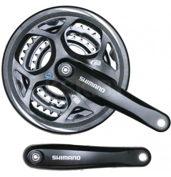 Система Shimano Altus, FC-M311, черный, 170 мм, с защитой, квадрат, 42/32/22T, EFCM311C222CL (6474) 