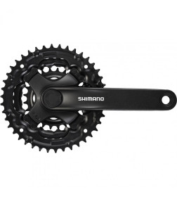 Система шатунов Shimano TY301, 175 мм, квадрат, 42/34/24, без защиты, длина шатуна 175 мм, без упаковки, черный