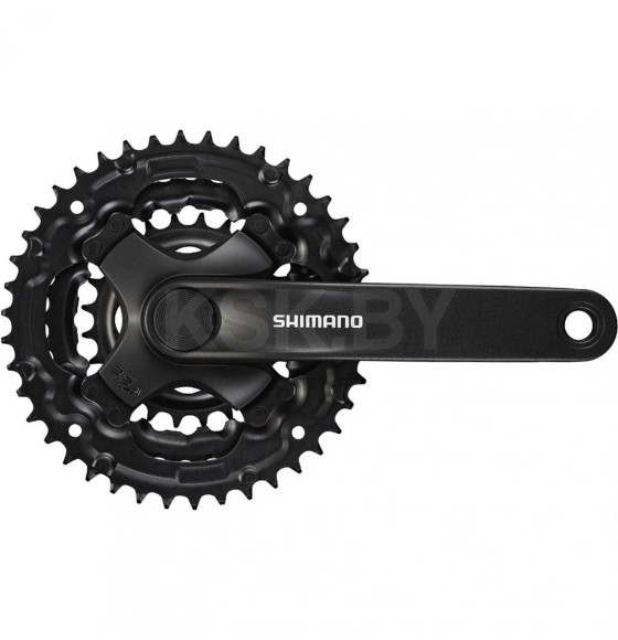 Система шатунов Shimano TY301, 175 мм, квадрат, 42/34/24, без защиты, длина шатуна 175 мм, без упаковки, черный (3404) 