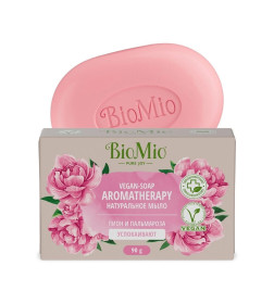 Мыло Натуральное BioMio BIO-SOAP Пион и эфирное масло Пальмарозы, 90 г 