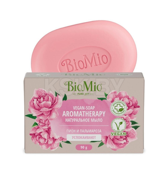 Мыло Натуральное BioMio BIO-SOAP Пион и эфирное масло Пальмарозы, 90 г  (7607) 