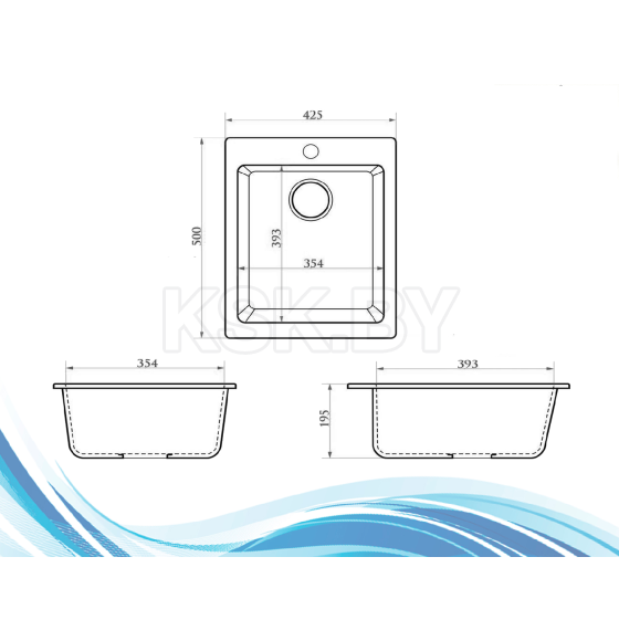 Мойка из искусственного камня Berge BR-4200 (черный) (4200) 