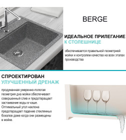 Мойка из искусственного камня Berge BR-5750 (графит)