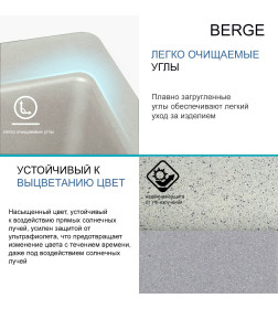 Мойка из искусственного камня Berge BR-5750 (серый)