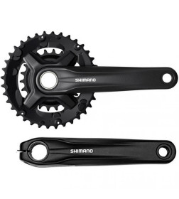 Система Shimano MT210, 170 мм, для 2x9 скоростей, интегрированный вал, 46/30T, без защиты, черный