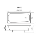 Ванна стальная 150х70x40см (бел. орхидея) ANTIKA с опорной подставкой с рантом Толщина стали: 1,8 мм (в комплекте ножки)