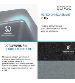 Мойка из искусственного камня Berge BR-7603 (графит)