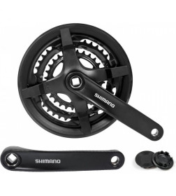 Система шатунов Shimano TY301, 175 мм, 48/38/28T, длина шатуна 175 мм, без упаковки, черный