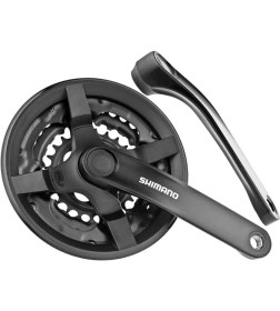 Система шатунов Shimano TY301, 175 мм, 48/38/28T, длина шатуна 175 мм, без упаковки, черный