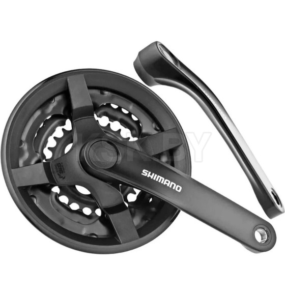 Система шатунов Shimano TY301, 175 мм, 48/38/28T, длина шатуна 175 мм, без упаковки, черный (5210) 