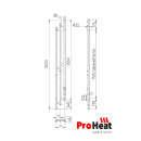 Полотенцесушитель электрический ProHeat Loft 1500 х 170 термостат + таймер черный муар