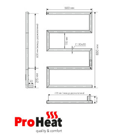 Полотенцесушитель электрический ProHeat Snake 500 х 830 термостат + таймер черный муар