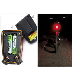 Фонарь велосипедный с лазерной подсветкой 5LED+2 красных лазера Яркий луч