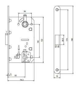 Дверная защелка Code Deco 5300-MC-WC-NIS