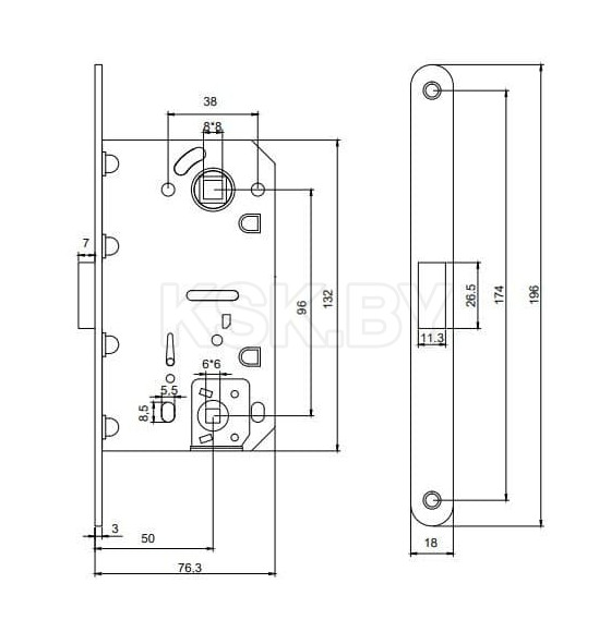 Дверная защелка Code Deco 5300-MC-WC-NIS