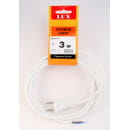 Сетевой шнур V2 ПВС 2*0,75 3м 6A с вилкой без з/к белый LUX