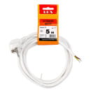 Сетевой шнур V3 ПВС 3*0,75 5м 10A с вилкой с з/к белый LUX