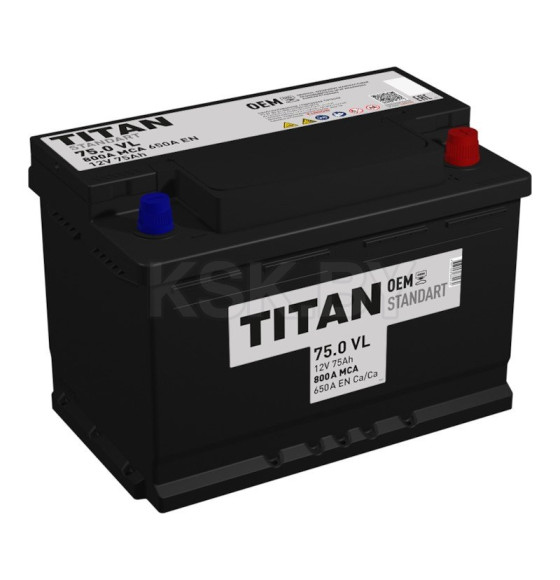 Аккумулятор TITAN STANDART L3 75Ah 650A R+ (4607008882230) 