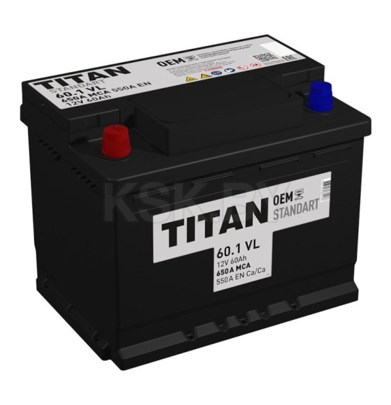 Аккумулятор TITAN STANDART L2 60Ah 550A L+ (4607008882186) 