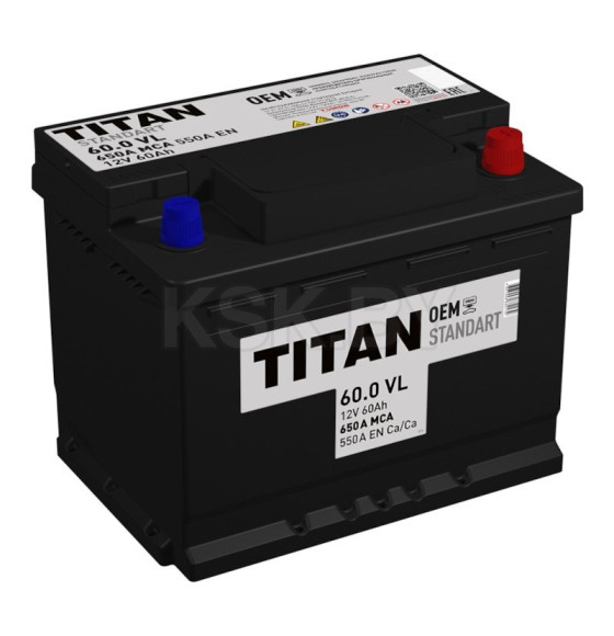 Аккумулятор TITAN STANDART L2 60Ah 550A R+ (4607008882179) 