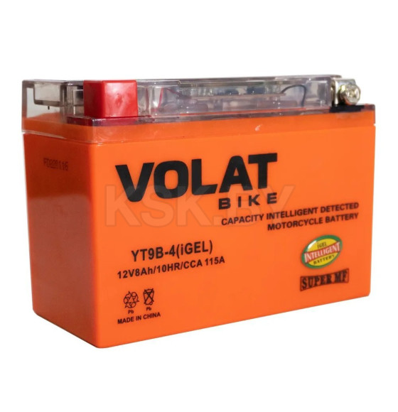 Аккумулятор VOLAT YT9B-4 (iGEL) 12V 8Ah 115A L+ (YT9B-4 iGEL) 