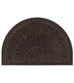 Коврик придверный Multy Home полукруглый Contours Halfmoon, 60x90см, коричневый