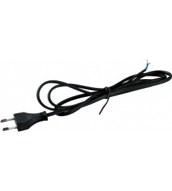 Шнур с плоской вилкой ШУ02 1,7м 6A черный TDM