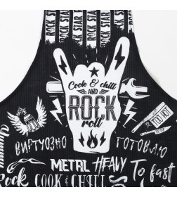 Фартук Доляна Rock'n'roll, 60 × 70 см, рогожка, хлопок 100 %, 160 г/м²