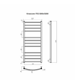 Полотенцесушитель Классик П12 500х1200