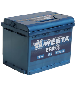 Аккумулятор WESTA EFB 6СТ-60 VLR Euro (низкий)