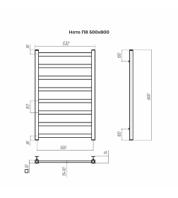 Полотенцесушитель Ното П8 500х800 Золото