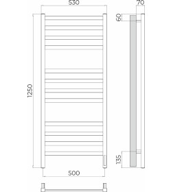 Полотенцесушитель Ното П12 500х1250 электро (quick touch)
