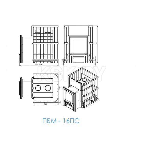 Печь банная ПБМ 16 (в модификации ПС) Мета-Бел (ПБМ 16) 
