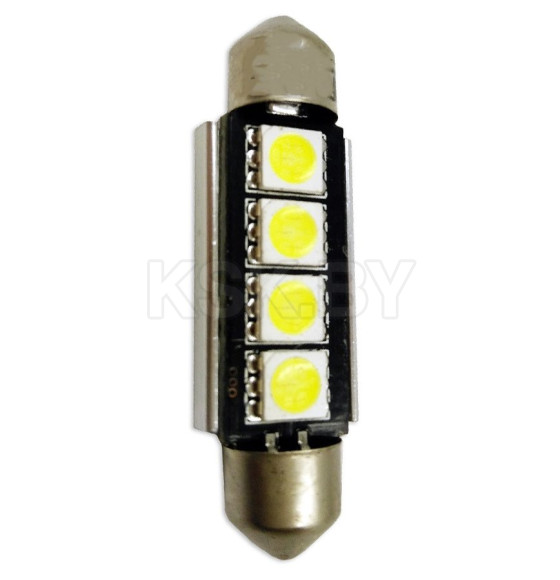 Автолампа светодиодная C006 T11/белый/ (SV8,5) CANBUS 4SMD5050 42 мм 12V . (уп. 2шт.). (A07052S) 