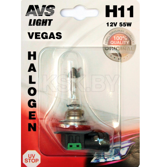 Автолампа AVS Vegas  H11.12V.55W.1шт. (A78480S) 