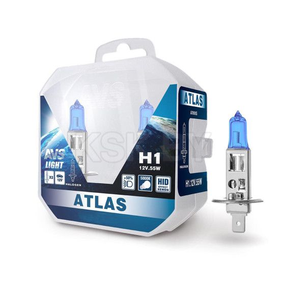 Автолампа AVS ATLAS PLASTIC BOX/5000К/PB H1.12V.55W.Plastic box (уп. 2шт.). (A78905S) 