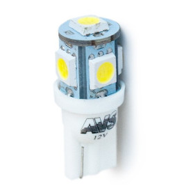 Автолампа светодиодная T027 Т10 (W2,1x9,5d) 5SMD 5050 3 chip W5W,  (уп. 2шт.) (белый)